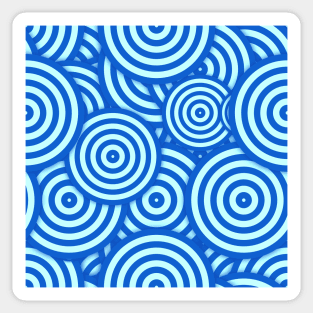 Two Blues Concentric Circles Pattern Sticker